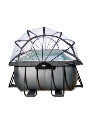Бассейн EXIT с куполом 540х250х122 см "черная кожа" + тепловой насос